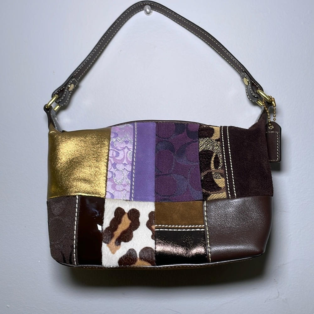 Coach Mini Bag Purse Brown Patchwork